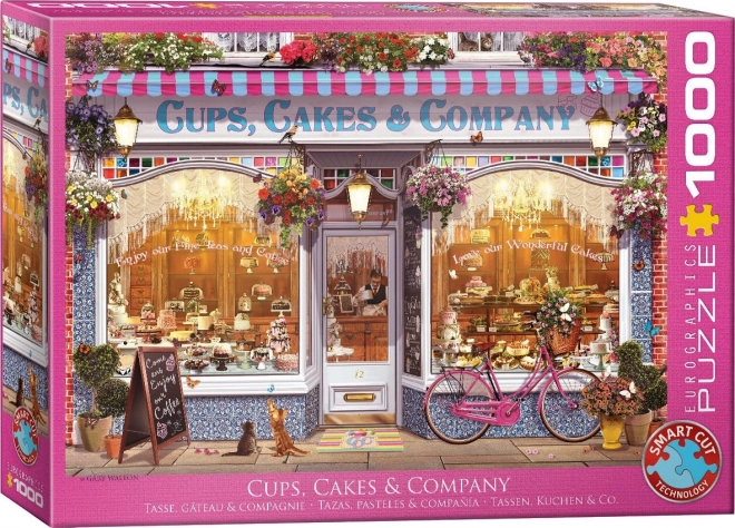 Eurographics puzzle cukrászda csészék, torták és társaság 1000 darabos