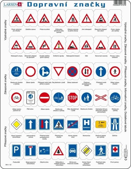 Közlekedési jelzőtábla puzzle, 48 darab