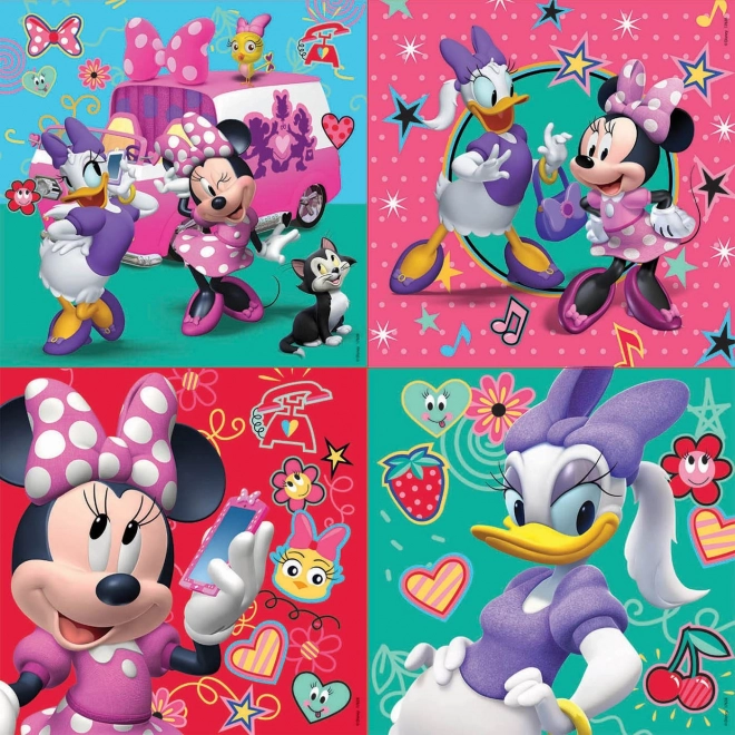 Minnie és Daisy puzzle készlet 4 az 1-ben