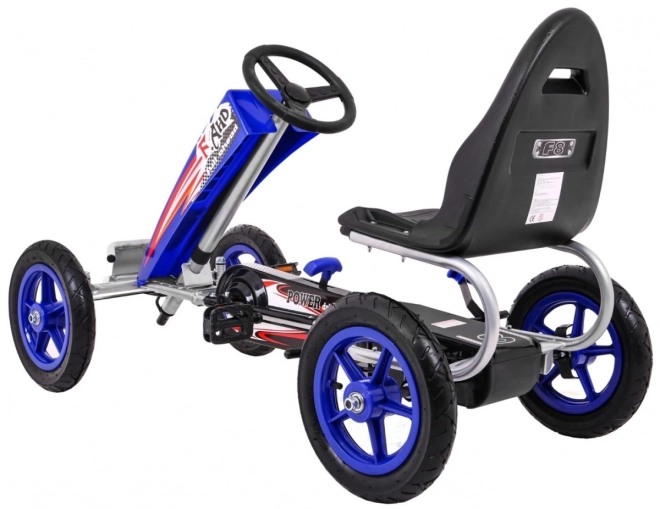 Gokart Full Ahead AIR pedálokkal gyerekeknek 3+ Kék + Ülésállítás + Felfújható kerekek + Kézifék