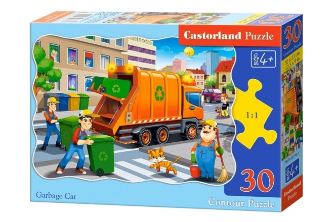 Kastély puzzle kukásautó 30 darabos