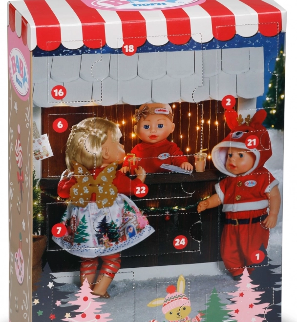 BABY born 2025 adventi naptár 43 cm-es babához