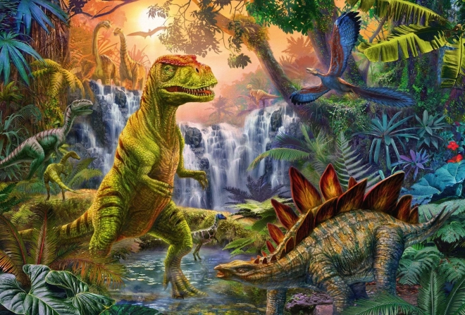 Schmidt dinoszauruszos puzzle 4 az 1-ben fém bőröndben