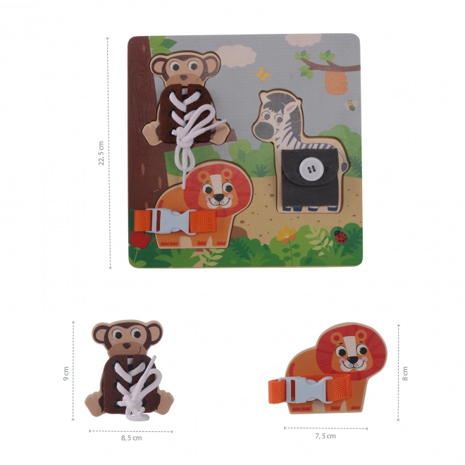 Montessori fából készült safari puzzle kicsiknek