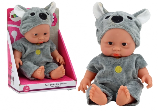 Baba koala szürke ruhában