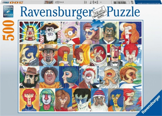 ravensburger ábécé arcok puzzle 500 darabos