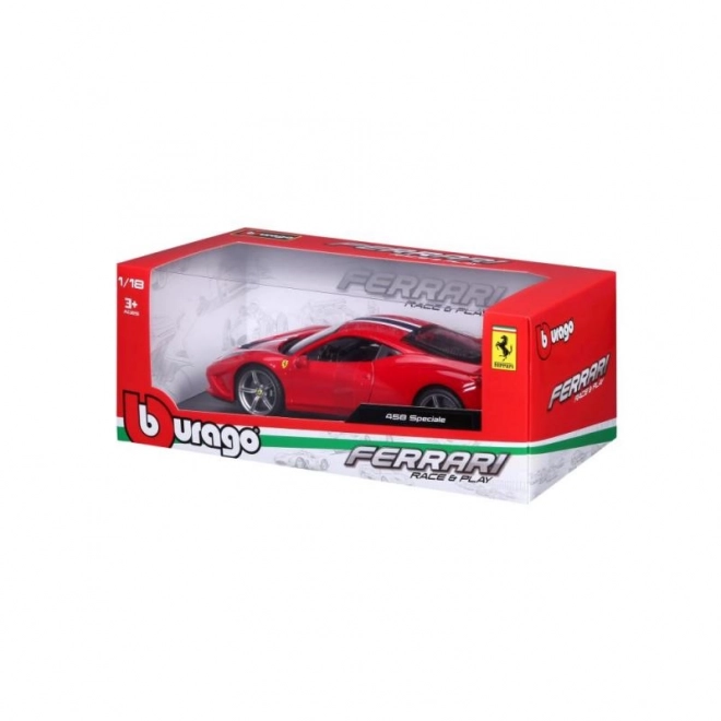 Bburago Ferrari 458 Speciale piros kisautó