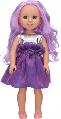 Lila baba 35 cm fésűvel