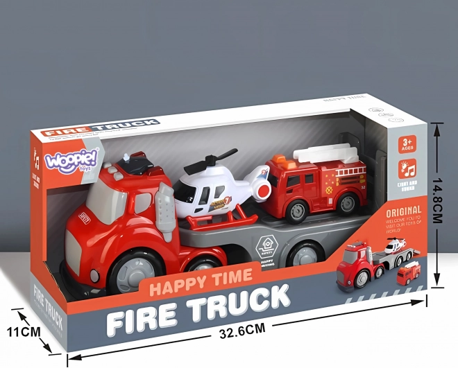 Vörös Tűzoltó Kisteherautó CITY TRUCK Hang- és Fényeffektusokkal