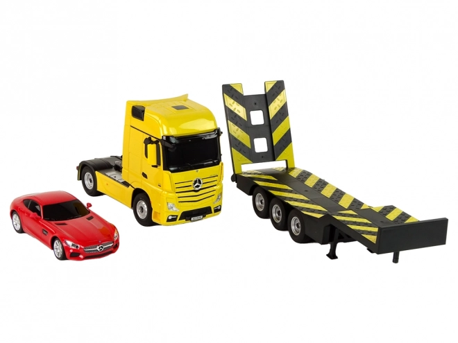 Rc távirányítós mercedes-benz tréler autó szett