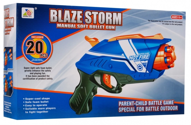 Blaze Storm kézi habpuska gyerekeknek 6+ Rugós mechanizmussal + 20 hablövedék