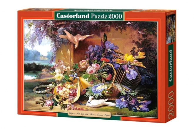 Elegáns csendélet virágokkal puzzle 2000 darabos