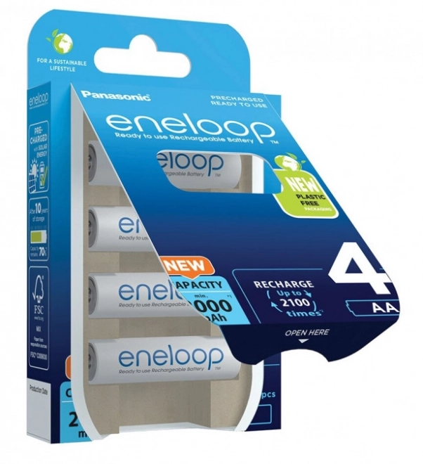 Eneloop újratölthető AA 2000 mAh akkumulátor, 4 db