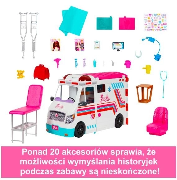 barbie mentőautó és klinika 2 az 1-ben