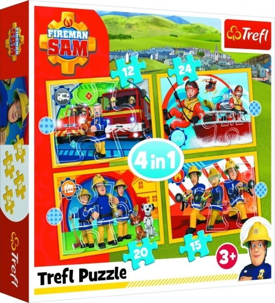 Sam a tűzoltó puzzle 4 az 1-ben