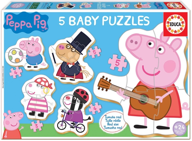 Peppa malac fejlesztő baba puzzle 5 az 1-ben