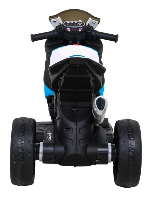 BMW HP4 Gyerekeknek elektromos motor kék + 3 kerék + LED + MP3 USB + Eco bőr