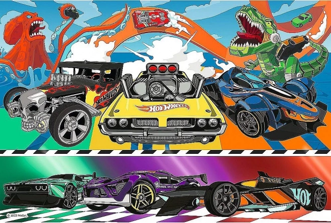 Hot Wheels száguldó autók 100 darabos puzzle