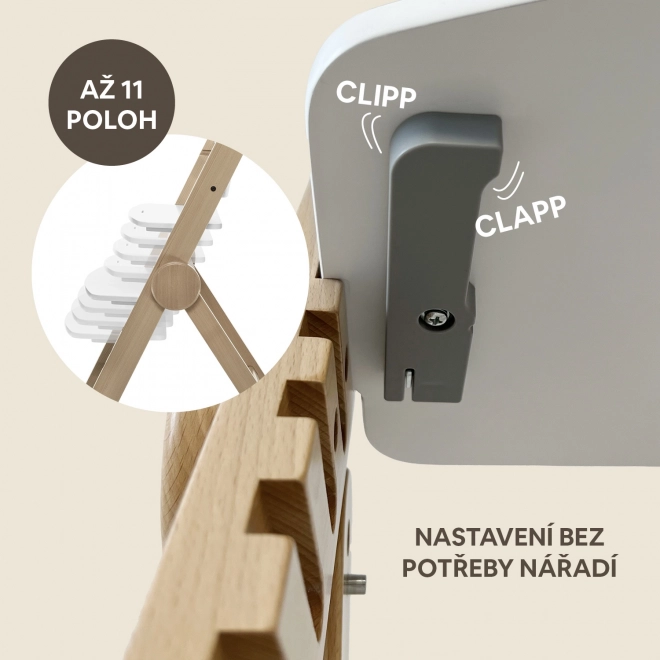 fa etetőszék clipp & clapp, szürke