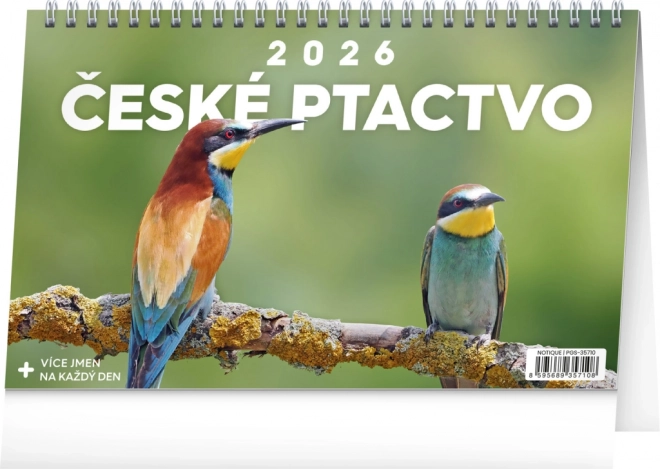 Asztali naptár cseh madarak 2026