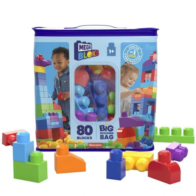 Mega Bloks nagy kockás zsák - kék