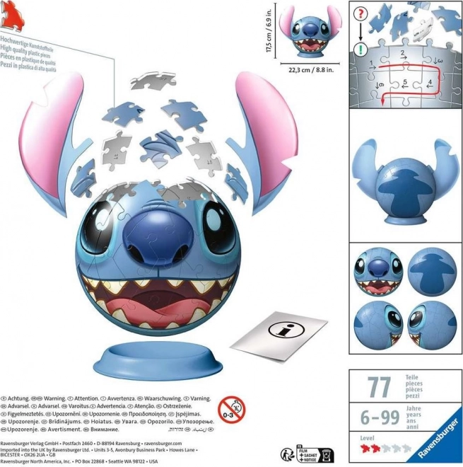 Disney Stitch 3D Puzzle Gömb