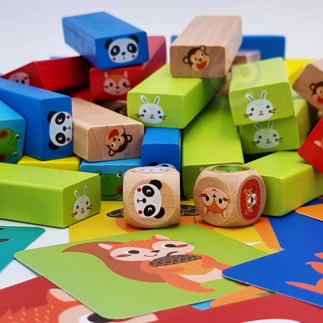 Fa játék Jenga Állatok TOOKY TOY