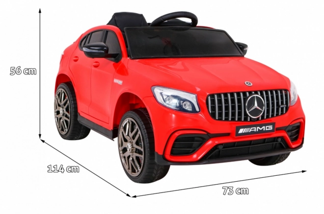 Mercedes Benz GLC63S gyerekeknek Piros + távvezérlés + 4x4 meghajtás + MP3 LED + EVA + lassú indítás