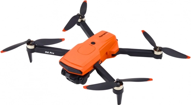 Dron D6 Pro kettős HD kamerával és LED világítással, narancssárga