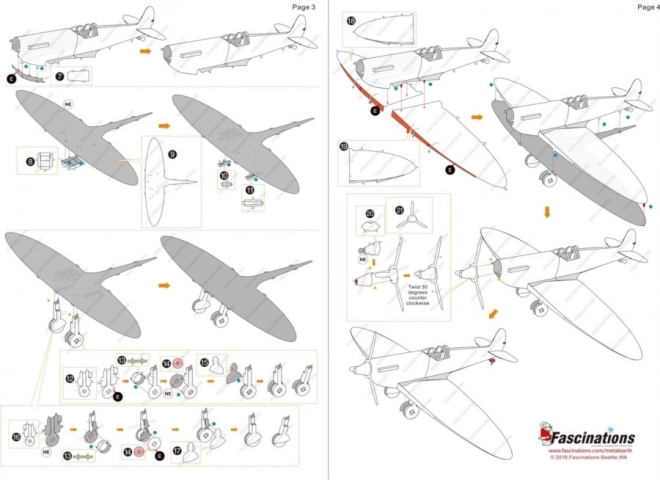 Metal Earth 3D puzzle szupermarine spitfire vadászrepülő