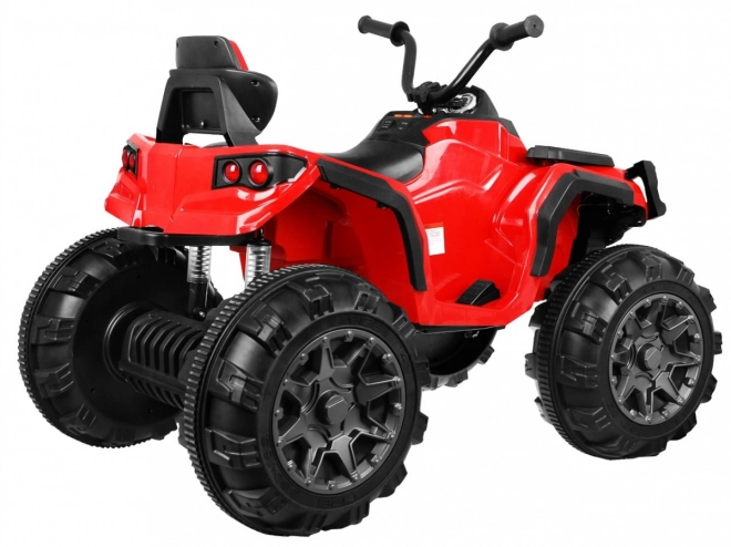 Gyermek akkumulátoros négykerekű piros + EVA kerekek + MP3 rádió + LED + lassú indítás