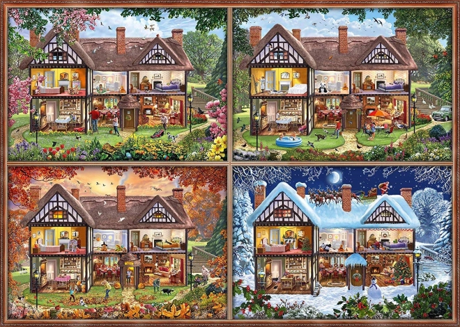 Schmidt négy évszak házikó puzzle 2000 darabos