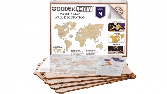 Wooden City 3D puzzle - világtérkép