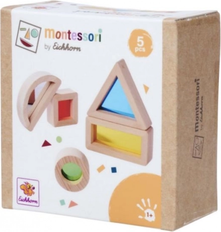 EICHHORN Montessori érzékelő kockák, 5 db, bükkfa