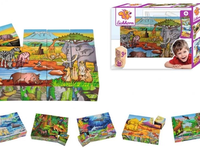 EICHHORN fa képkockák, 12 kocka, 6 motívum