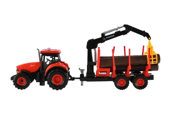 Zetor traktor pótkocsival és darukarral