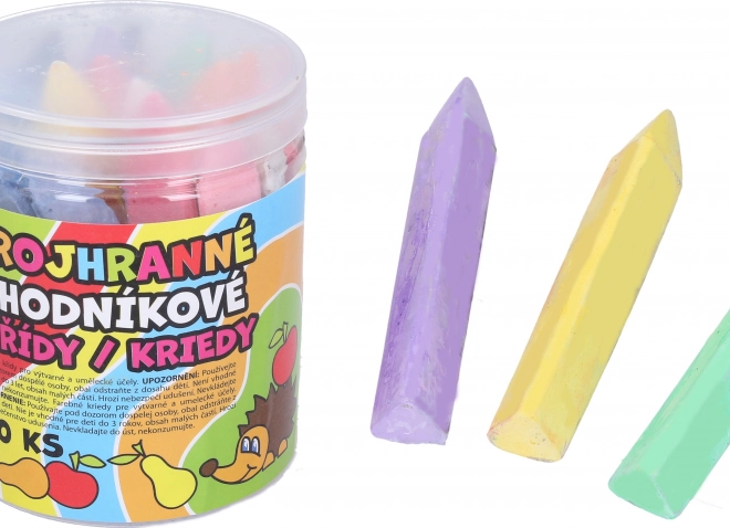Színes, háromszögletű járdakréták, 20 db