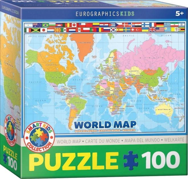 Világtérkép Puzzle 100 Darabos