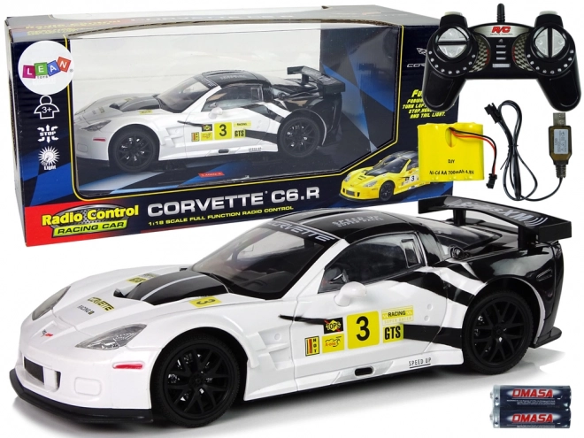 Távirányítós Corvette C6.R Sportautó Fehér