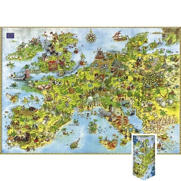 Heye puzzle sárkány - európa térkép 4000 darab