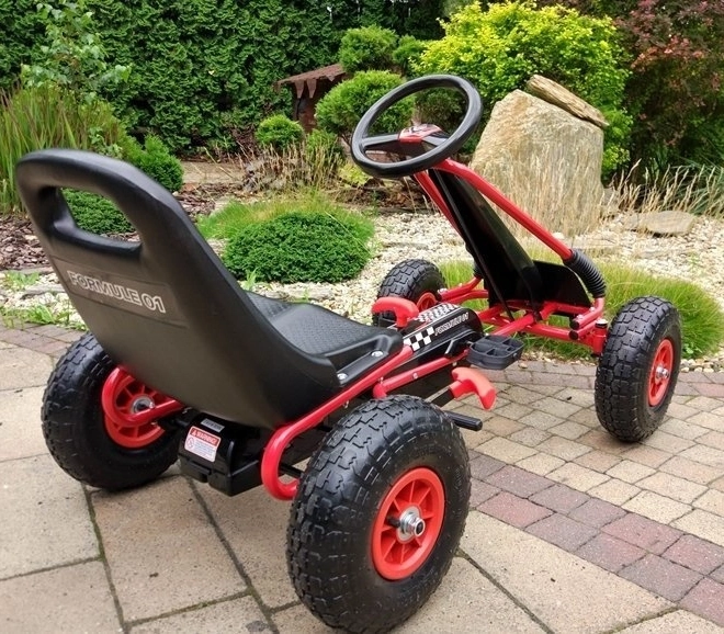 Pedálos levegős gokart + Felfújható gumik + Állítható ülés – Piros
