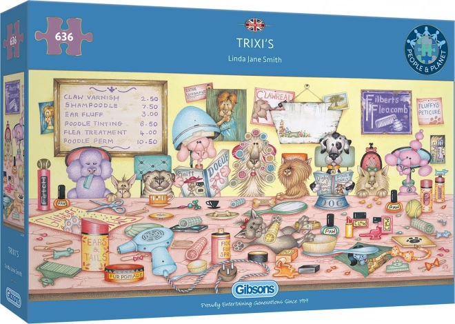 Trixi kutyaszalon panoráma puzzle - GIBSONS 636 darab