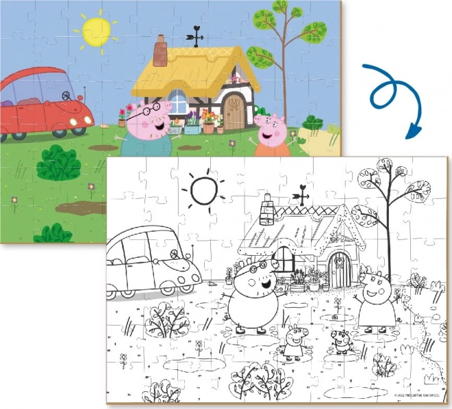 Kétoldalas Peppa Malac Puzzle 60 Darabos