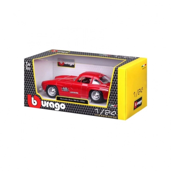 Bburago Mercedes Benz 300SL modellautó 1:24 méretarányban piros