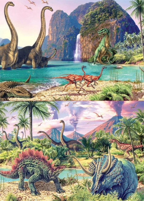 Educa dinoszaurusz világ panoráma puzzle 2x100 darab