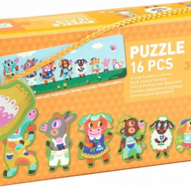 DJECO Puzzle Nagy és Kicsi a Farmon