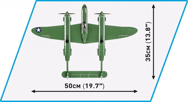 II. világháborús Lockheed P-38H Lightning modell építőjáték