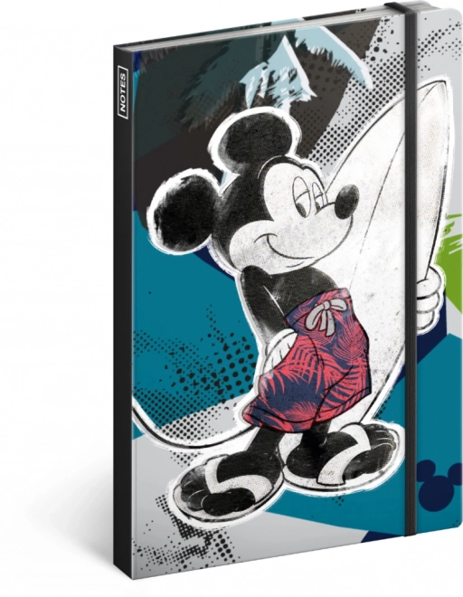Notique jegyzetfüzet Mickey egér mintával, vonalas, 13 x 21 cm