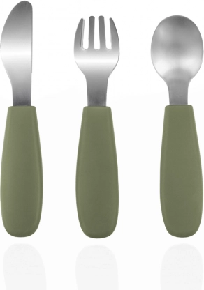 Szilikon gyerek evőeszköz, Forest Green