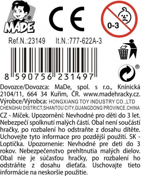 Színes labdák gyerekeknek 7 cm, 3 db hálóban